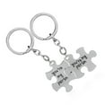thumbnail image 5 of Raindrops Silver Metal Jigsaw Keychains with Lovely Letter Design for Bag Decoration and Car Keys, 5 of 7