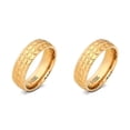 thumbnail image 3 of Qarigey Anillo de carburo para boda, accesorios de joyería con colgante biselado, suministros de compromiso multiusos exquisitos a la moda, Oro Tipo 9 2piezas, 3 of 6
