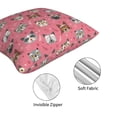 thumbnail image 4 of Throw Pillow Covers, Abstract Cute Cat Face Pink Soft Square Pillow Cases with Invisible Zipper for Couch Bed Sofa, Farmhouse Fall Home Decor 16"x16", 4 of 7