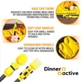 thumbnail image 3 of Juego de utensilios Dinneractive para niños, tenedor y cuchara amarillos con temática de coches de carreras para niños pequeños y pequeños, juego de 2 piezas, 3 of 6