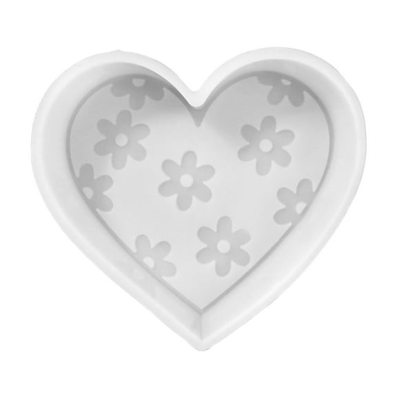 Heart with Flowers Silicone Freshie Mold 4x4 V-Day Valentines 90s Retro Trendy Car Candle Freshener Aroma Beads Oven Safe