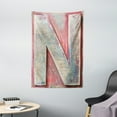 thumbnail image 1 of Letter N Tapestry, Sketch Style Colorful N Letter with Soft Featured Grunge Character, Wall Hanging for Bedroom Living Room Dorm Decor, 40W X 60L Inches, Dark Coral Ivory Seafoam, by Ambesonne, 1 of 2
