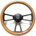 thumbnail image 1 of 1953 Chevy Pick-Up Trucks Real Oak Steering Wheel & Black Billet Adapter, 1 of 1