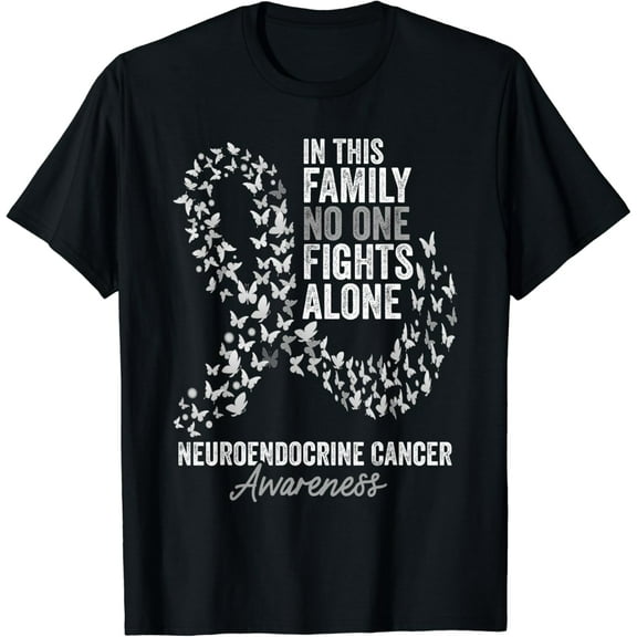 Neuroendocrine Cancer Awareness Month Butterflies Ribbon T-Shirt mens t shirt,black,women,funny,misfits,men,journey