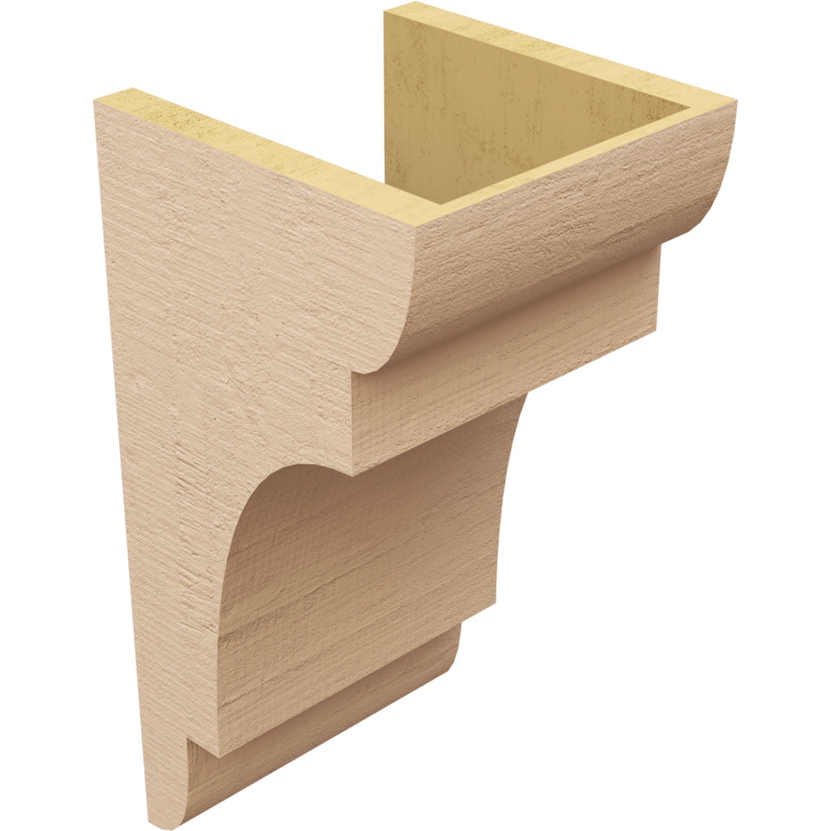 9"W x 9"D x 18"H Wide New Brighton Rough Cedar Woodgrain TimberThane Corbel, Primed Tan