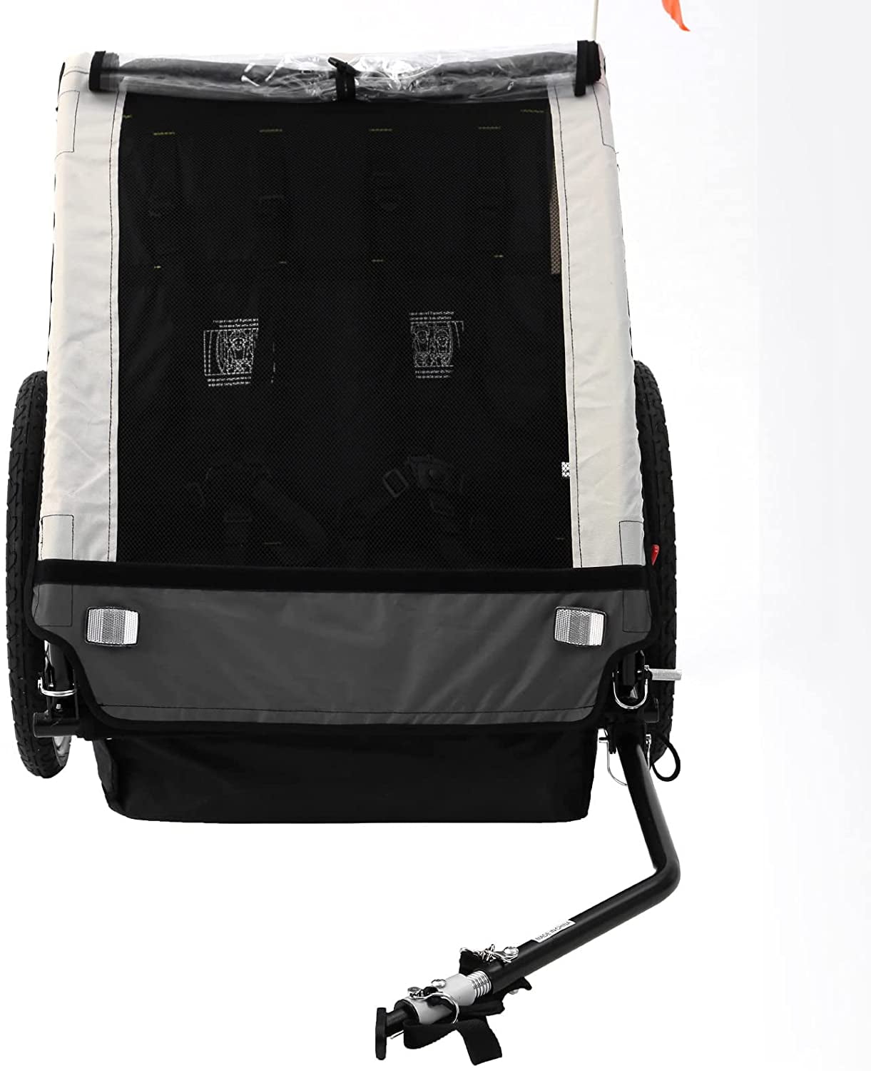 MOJAY Double Seats Foldable Kids Bike Trailer Gray Walmart