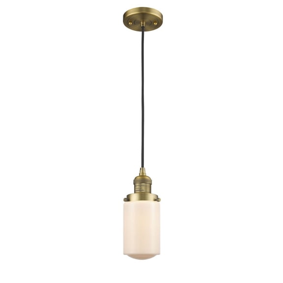 Innovations 201C-BB-G311-LED Dover 1 Light Mini Pendant part of the Franklin Restoration Collection, Brushed Brass