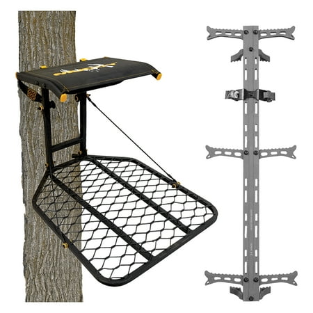 Muddy The Boss Hang On Tree Stand & Hawk Helium Set of 3 Climbing Sticks