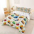 thumbnail image 2 of Manfei Cute School Bus Queen Comforter Set,City Cars Pattern Comforter Sets Queen,Beige,Polkadot Reversible,3pcs,1 Comforter and 2 Pillowcases, 2 of 7