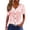 Pink, variant on CUZIBR Women Casual Shirt Solid Color Hollow Out Jacquard Short Sleeve Button V-Neckt Shirt Soft Basic Tee Trendy Spring Summer Comfort Fit Breathable Elegant Tops Casual Top Blouse,Pink,L