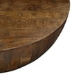 thumbnail image 3 of Arthur Coffee Table - 35.5" Round - Drum Shaped Sandblasted Mango Wood, 3 of 5