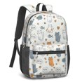 thumbnail image 2 of Cat and Dog Paw Print White Pattern 17" Waterproof Oxford School Backpacks for Teens, S-Shape Padded Straps, for School, Travel, Hiking, Camping, 2 of 5