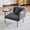 Dark Gray, variant on Leisure Lounge Relaxing Chair with Small Table & Back Pillow, Modern Upholstered Single Sofa with Metal Legs & Side Pockets for Living Room, Bedroom & Garden,khaki