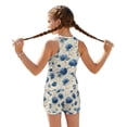 thumbnail image 2 of Xoenoiee Blue Hydrangea Flower Print Girls 2 Piece Bathing Suit Summer UPF 5O+ Racerback Swimsuit with Shorts Round Neck Beach Tankini Sets Beachwear, 12-13 Years, 2 of 7