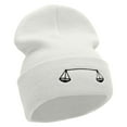 thumbnail image 4 of Farmer Embroidered 12 Inch Long Knitted Beanie - White OSFM, 4 of 5
