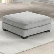Bentley Modern style Ottoman made with Corduroy Fabric Gray