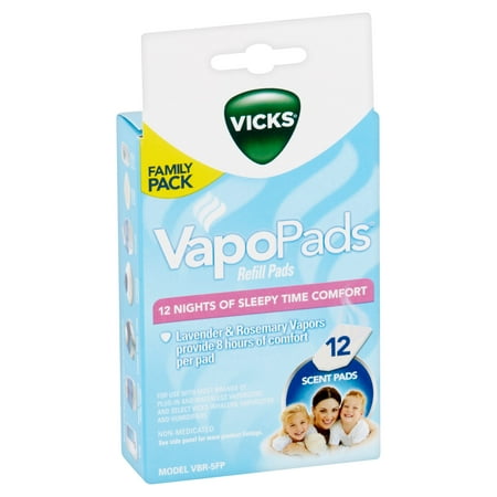 Vicks VapoPads Refill Scent Pads, 12 Ct, Family (Best Cold Medicine For Adults With Asthma)