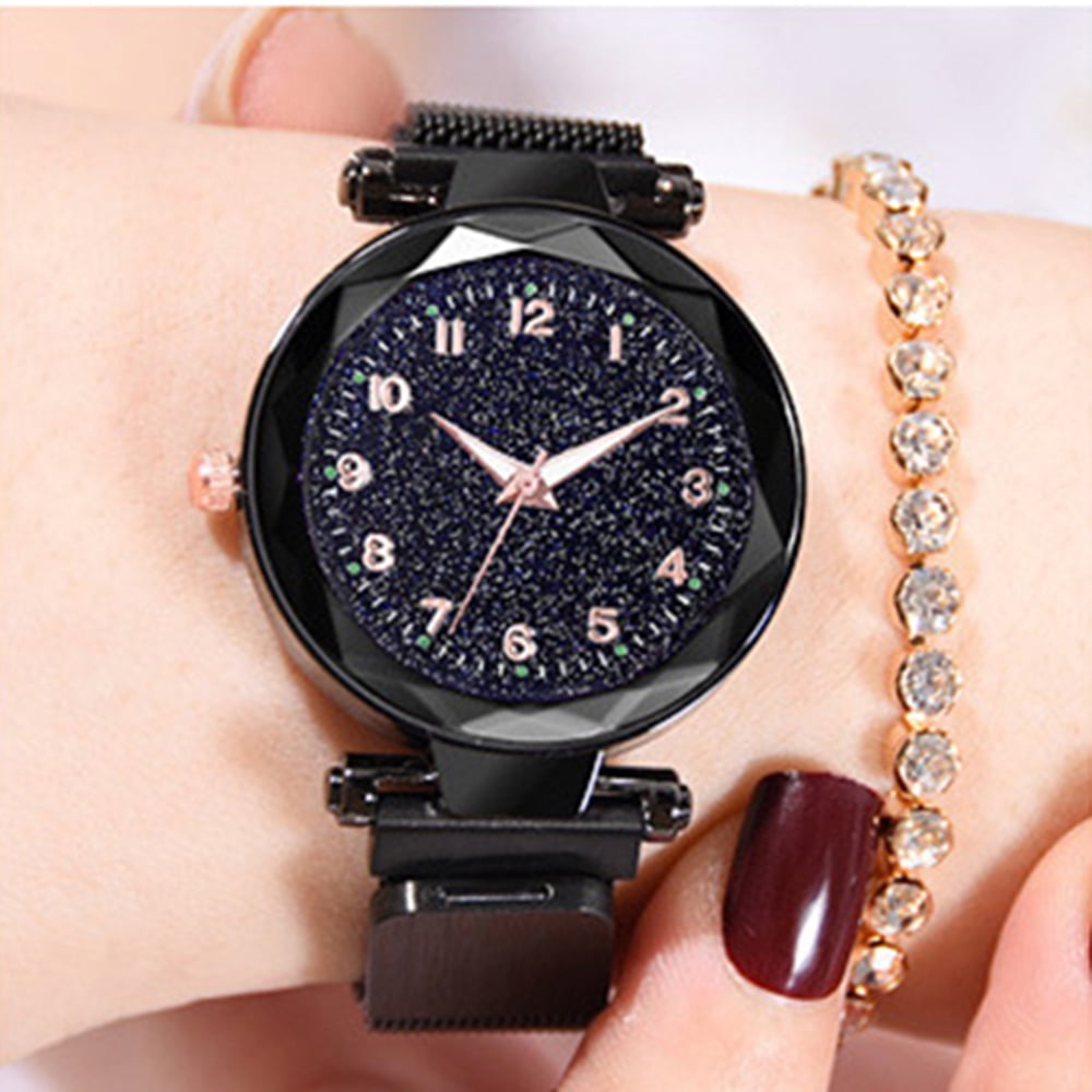 Anself - Luminous Magnet Quartz Women Watch Wristwatch with Numbers ...