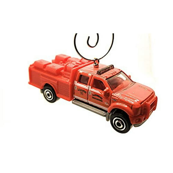 Paramedic Fire Truck F-550 Super Duty Christmas Ornament 1:64 Red