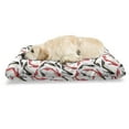 thumbnail image 1 of Feminine Pet Bed, Women Fashion Pattern with High Heel Stiletto Shoes Ladies Footwear, Chew Resistant Pad for Dogs and Cats Cushion with Removable Cover, 24" x 39", Scarlet Beige Black, by Ambesonne, 1 of 4