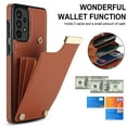 thumbnail image 3 of ELEHOLD Leather Wallet Case for Samsung Galaxy A52 5G Premium Leather Material with Organ Card Slots Holders Full Body Protection Shockproof Anti-Fingerprint Purse Case,brown, 3 of 6