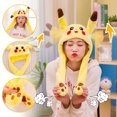 thumbnail image 2 of Cute Animal Plush Hat Rabbit Pikachu Ear Moving Cap Dancing Toy Scarf Ears and Paws Hat Cosplay, 2 of 4