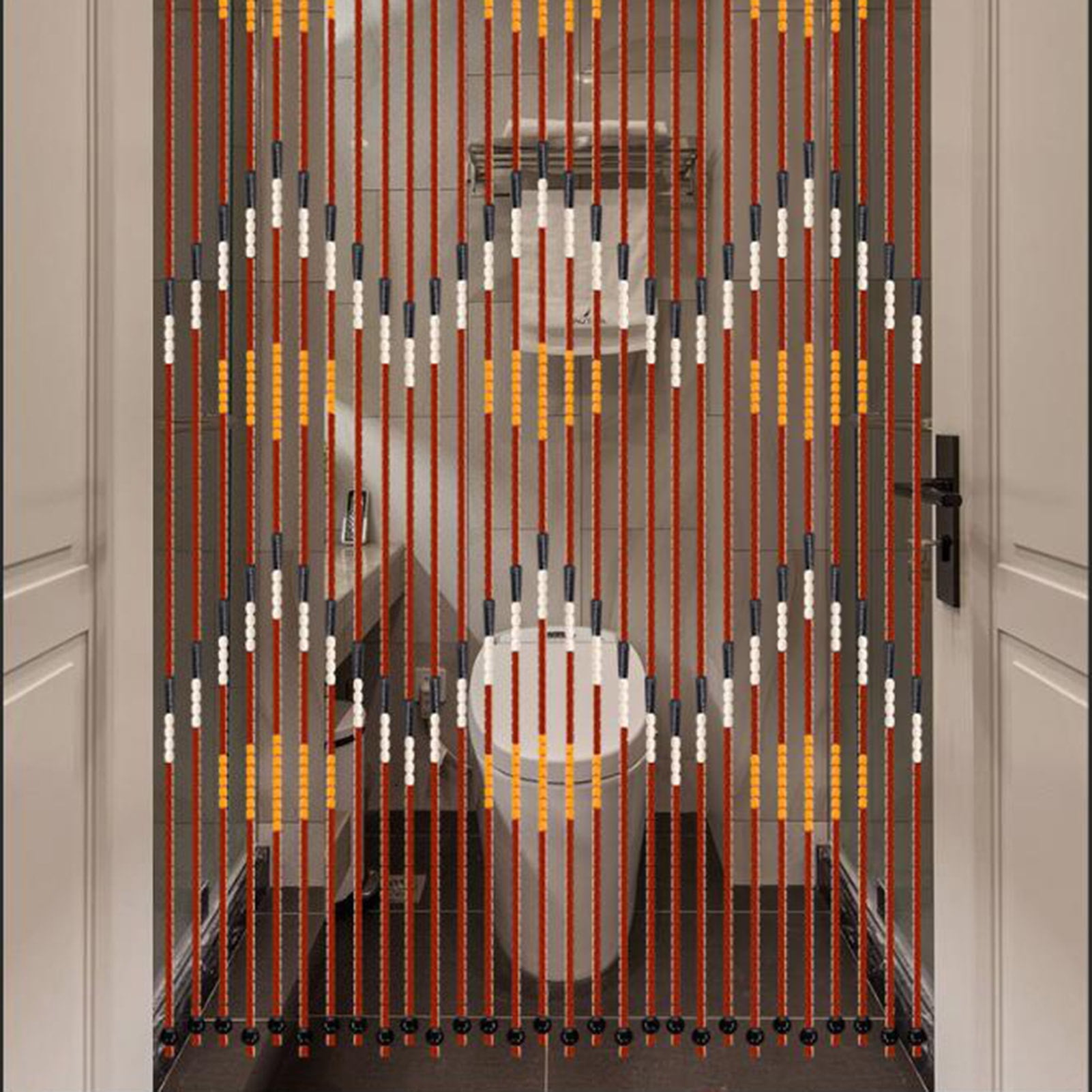 Hanging Bamboo Beaded Door Curtain Screen,Handmade Room Divider Bead String Curtain,Bamboo Wooden Door Beaded Curtain for Room Hallway Entrance