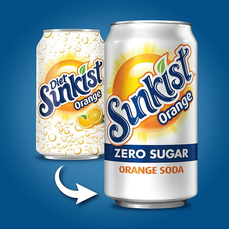 Sunkist Zero (Diet) Orange, 12 Fl Oz Cans (Pack of 18, Total of