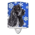 thumbnail image 1 of Carolines Treasures SC9596CNL Black Cocker Spaniel Winter Snowflakes Ceramic Night Light, 1 of 1