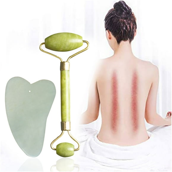 Juego de Masajeador facial Wmkox8yii rodillo de jade 2 piezas