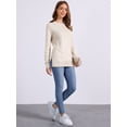thumbnail image 4 of DARING DIVA Women's Pullover Long Sleeve Crew Neck Knit Sweater Tops XS Apricot, 4 of 6