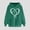 Green Sweatshirt for Winter, variant on XPMWRP Women's Heart Graphic Printed Hoodie Sweatshirt Long Sleeve Trendy Loose Comfy Fleece Pullover Tops Fall Winter Drawstring Sweatshirts Green M