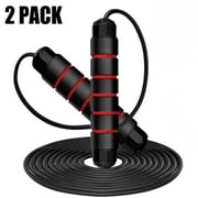 2 Pack Jump Ropes, Portable Adjustable Jump Ropes for Fitness, Anti-skid Design, Tangle-free Experience, Jumprope for Home School Gym