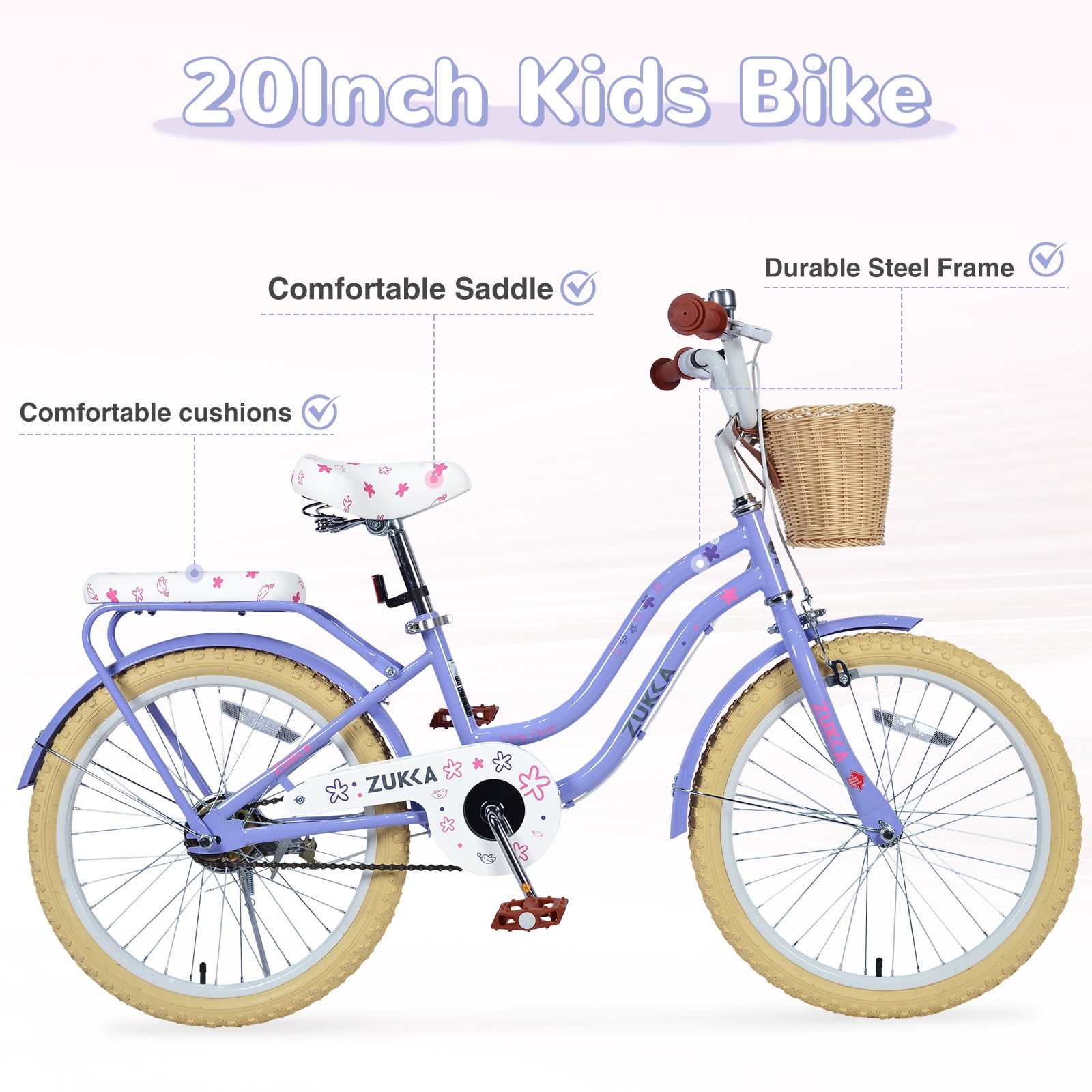 Ambifirner 20 Inch Blue Bicycles Mountain Bike , Single Speed Bicycles with Dual Brakes , City Bike