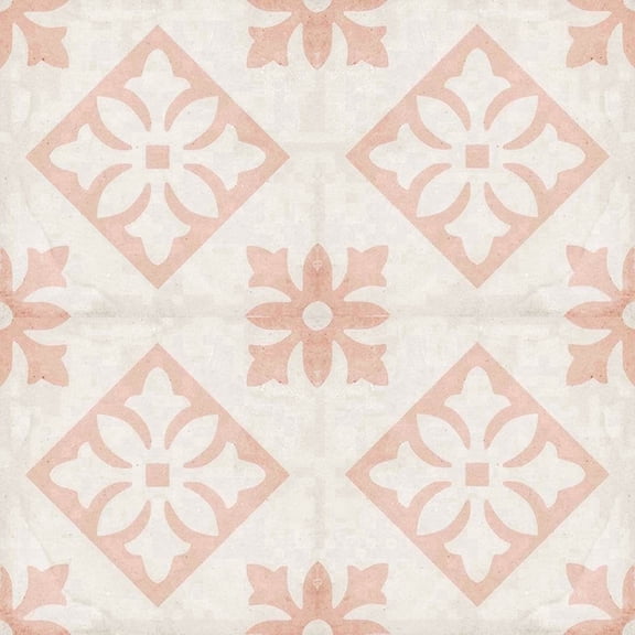 The Tile Life Seville Art 8" x 8" Patterned Padua Pink Matte Porcelain Floor and Wall Tile Case of 25