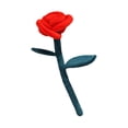 thumbnail image 2 of Plush Rose Flower Bouquet Classic Velvet Floral Doll Soft Stuffed Toy Home Decoration for Valentine Wedding Holiday Event Celebration, Red, 11 Inch, 2 of 6