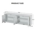 thumbnail image 6 of Lunale 64" Sideboard Storage Cabinet, Buffet Cabinet Wooden Vertical Striped Cabinet for Bedroom/Entryway, White, 6 of 7