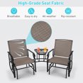 thumbnail image 5 of Costway Double Swing Glider Chair Rocker Glass Table Umbrella Hole Brown, 5 of 9