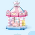 thumbnail image 3 of Nouveau Carrousel de Parc d'Attractions Navire Pirate Grande Roue Jeu d'Halloween Vue de Rue Kit de Blocs de Construction Modèle de Briques pour Fille Jouet pour Enfants, Sac opp 140 Pcs, Minibricks, 3 of 7