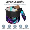 thumbnail image 2 of PhooArto Large Barrel Drawstring Makeup Bag, Neon Robot Skeleton Travel Cosmetic Bag Portable Make Up Organizer Bag, 2 of 6