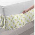 thumbnail image 2 of Spring Bed Skirt, Floral Vintage Pattern with Grunge Dots and Mimosa Branches, Elastic Bedskirt Dust Ruffle Wrap Around for Bedding Decor, 4 Sizes, Yellow Yellow Green, by Ambesonne, 2 of 2