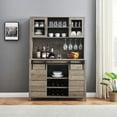 thumbnail image 3 of Farmhouse Wine Cabinet with Wine Rack Grey, 3 of 5