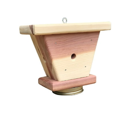 Cedar Wood Carpenter Bee Trap Amish Made House for Wood Boring Bees Without