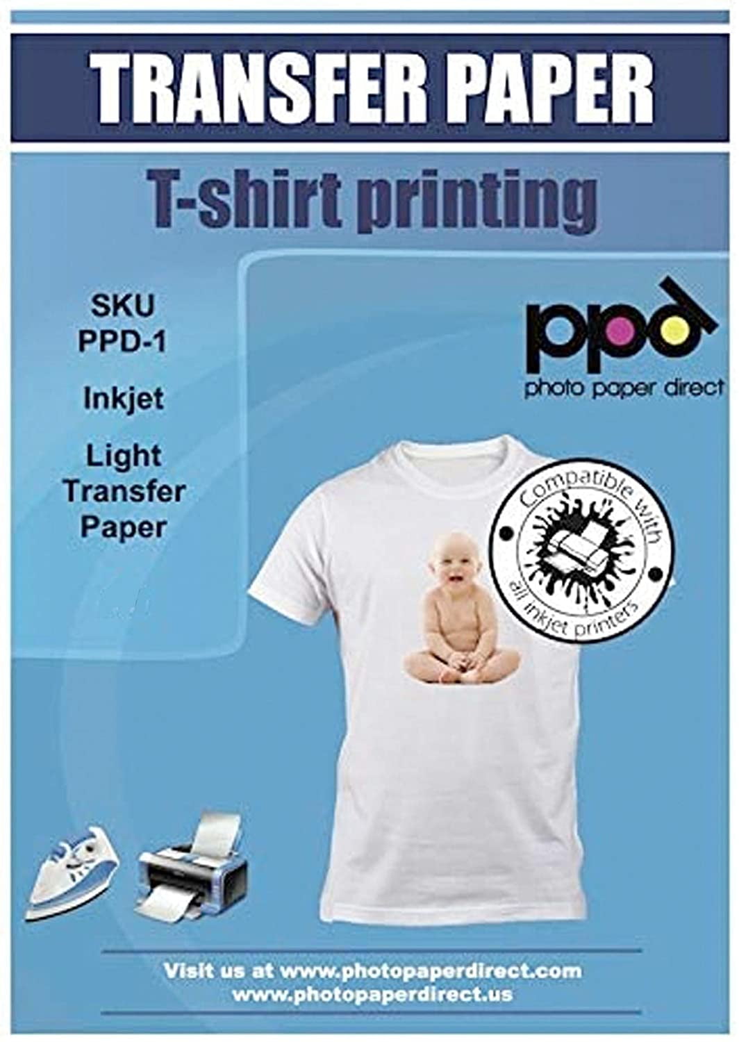 PPD Inkjet Iron-On Light T Shirt 