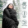 thumbnail image 5 of American Soft Linen Fleece Blanket Queen Size 85x90 - Cozy, Durable & Lightweight for Bed, Couch, and All-Season Comfort, Black, 5 of 8