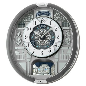 Seiko Melodies in Motion Wall Clock, Golden Pillars, Rotating Face