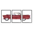 thumbnail image 2 of Stupell Industries Vintage Red Convertible Drawing Classic Automobile Car Framed Wall Art Design by Daphne Polselli, 3 Piece, 11" x 14", Black Framed, 2 of 5