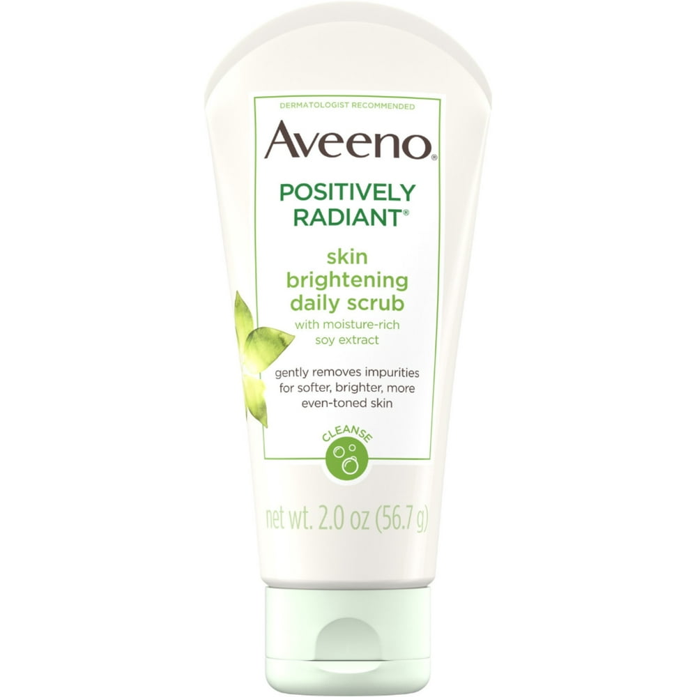 2 Pack AVEENO Positively Radiant Skin Brightening Exfoliating Daily
