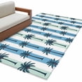 thumbnail image 2 of Rectangle Area Rug 4x6ft,Tropical Coconut Tree Blue Stripe Washable Carpet Non-Slip Runner Accent Rugs Indoor Floor Mat for Bedroom Living Room Decor,Summer Plant, 2 of 9