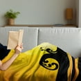 thumbnail image 3 of Beach Soft Flannel Fleece Blanket, Summer Holiday Themed Wave and Tree Silhouette Sun Rays Tropical Composition, Cozy Plush for Indoor and Outdoor Use, 70" x 90", Black Orange Yellow, by Ambesonne, 3 of 5